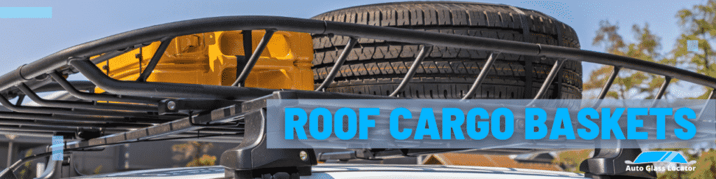 Banner for roof cargo baskets section