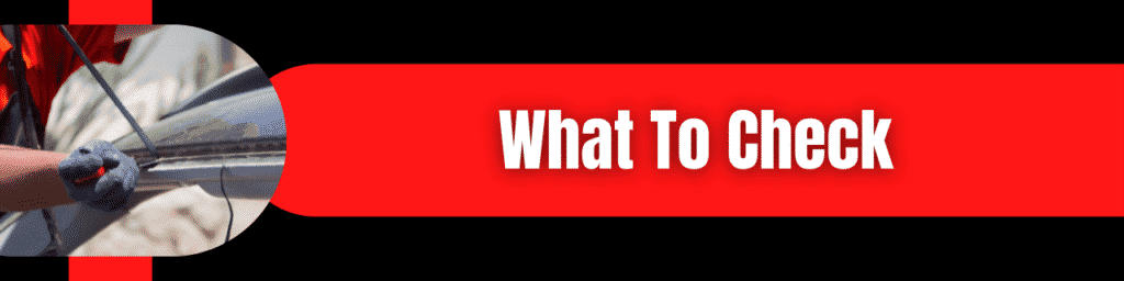 Benner for what to check section