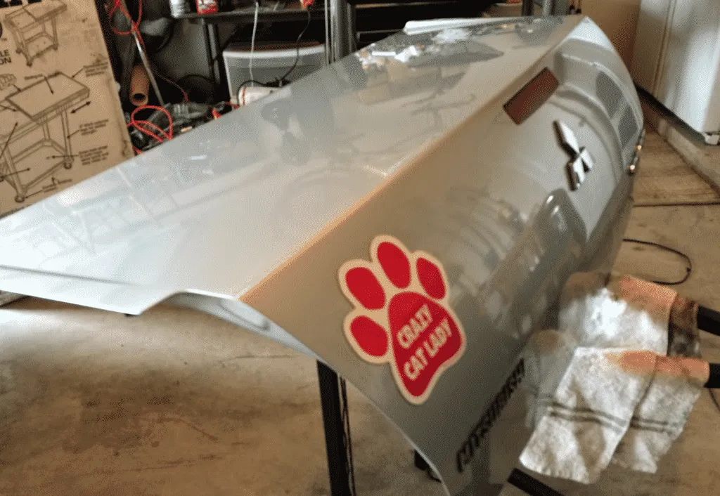 mitsubishi galant trunk deck lid after dent repair