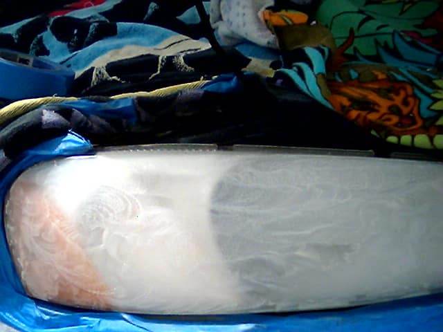 headlight after sanding
