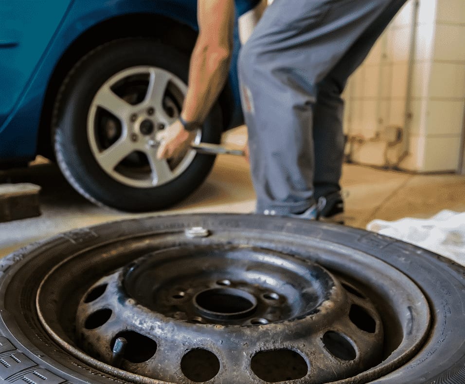 used tire installation